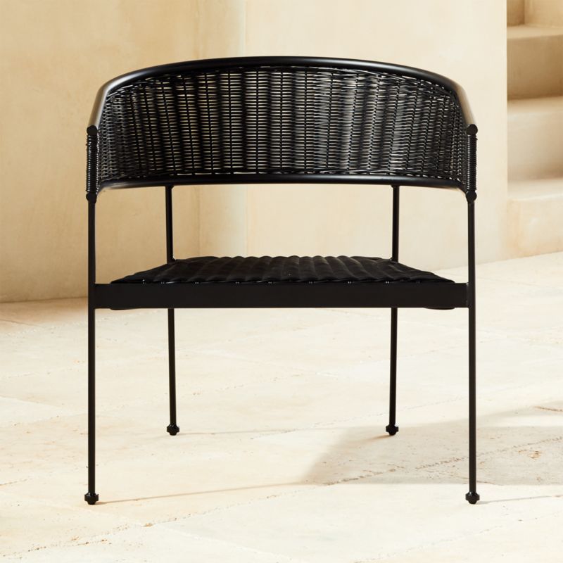 Boomerang Lounge Rattan Tub Chair Black + Reviews | CB2 | CB2