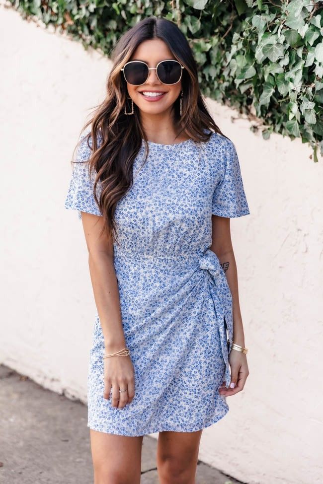 Stylish And Chic Floral Blue Dress FINAL SALE- Pink Lily Boutique | The Pink Lily Boutique
