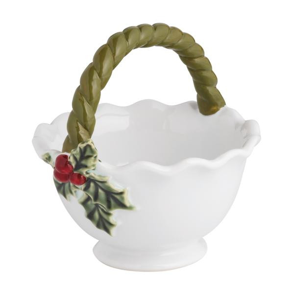 Mud Pie Holly Candy Bowl in White | Stoneware | Mud Pie