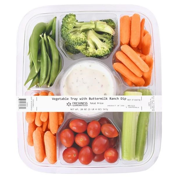 Vegetable Tray with Buttermilk Ranch Dip, 20 oz - Walmart.com | Walmart (US)