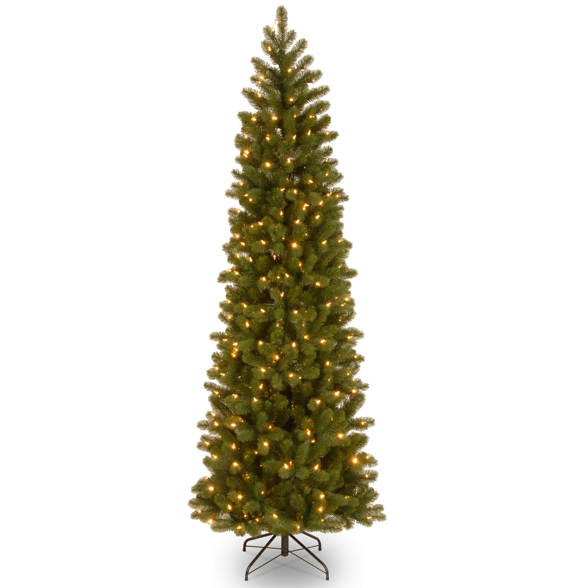National Tree Company 7.5 ft Pre-Lit Downswept Douglas Fir Slim Artificial Christmas Tree, 350 Cl... | Amazon (US)