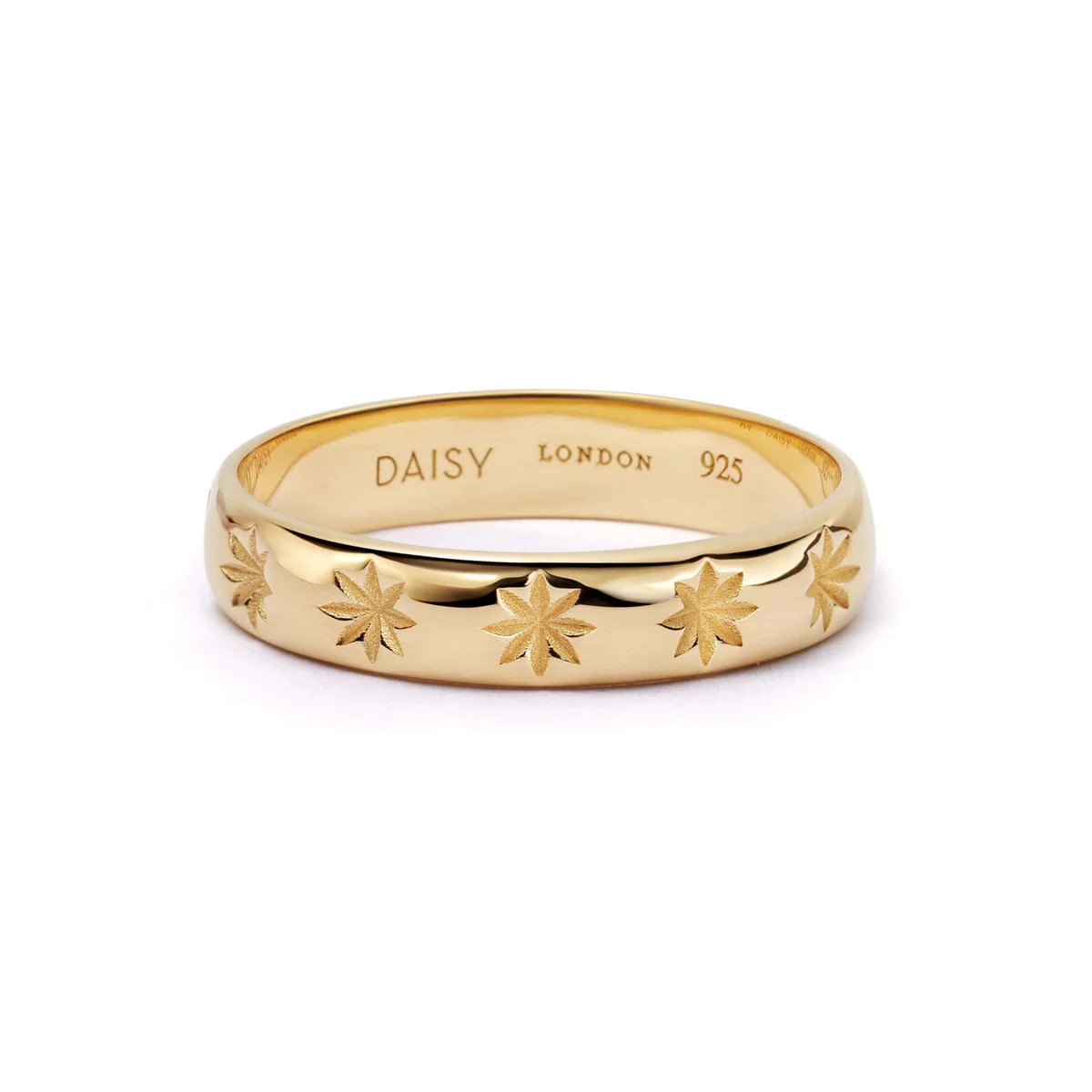 Star Engraved Stacking Ring 18ct Gold Plate | Daisy London Jewellery