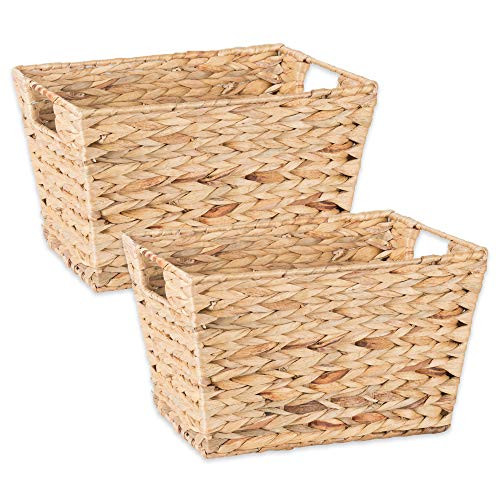 DII Z02006 Natural Water Hyacinth Storage Basket with Handles,Set of 2 Medium | Amazon (US)