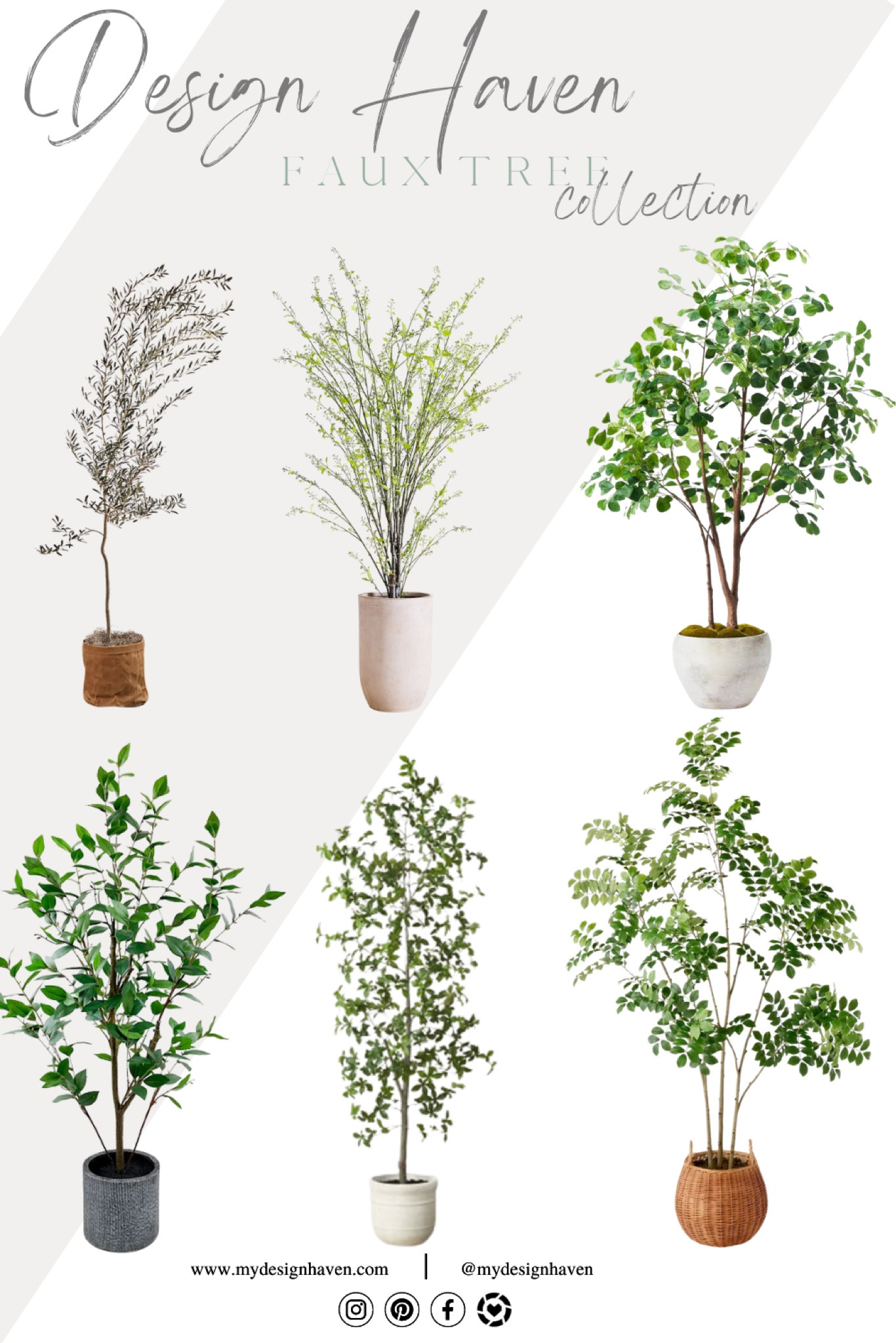 Looking for the perfect faux plant to fill that empty corner in your home? We've just updated our Faux Tree collection, and it's ready for you! Visit www.mydesignhaven.com to explore a variety of options at different price points. 

#LTKHome #LTKStyleTip #LTKSeasonal