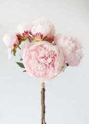 Pink Faux Flower Bouquet of Peonies - 21.5" | Afloral (US)