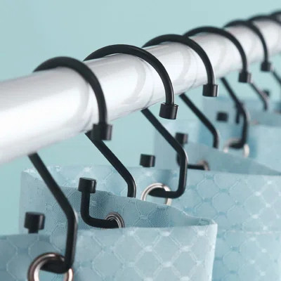 12 Pcs S Shape Shower Curtain Rings, Rustproof Black Shower Curtain Rings, Multi-Functional Shower Hooks, Black | Wayfair North America