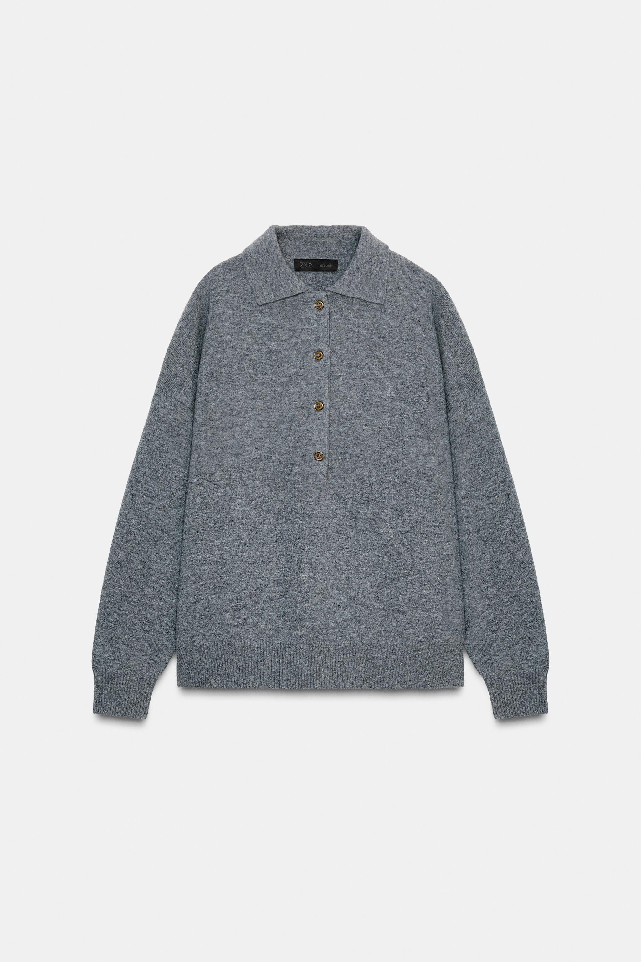 95% WOOL PLAIN KNIT POLO SHIRT | Zara UK