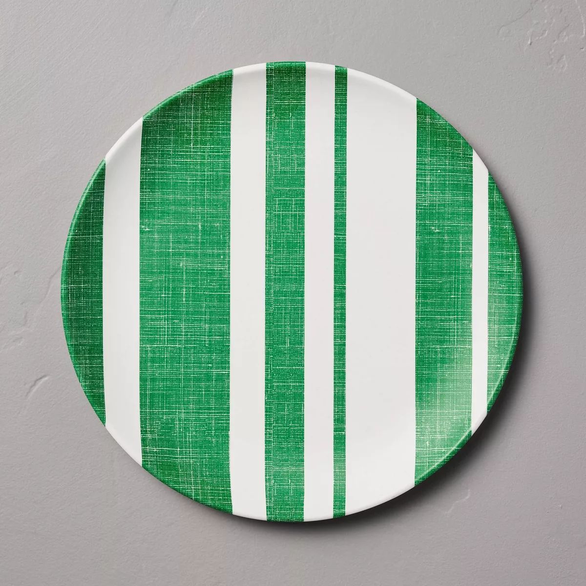 10.5" Distressed Stripe Melamine Dinner Plates Green/Cream - Hearth & Hand™ with Magnolia | Target