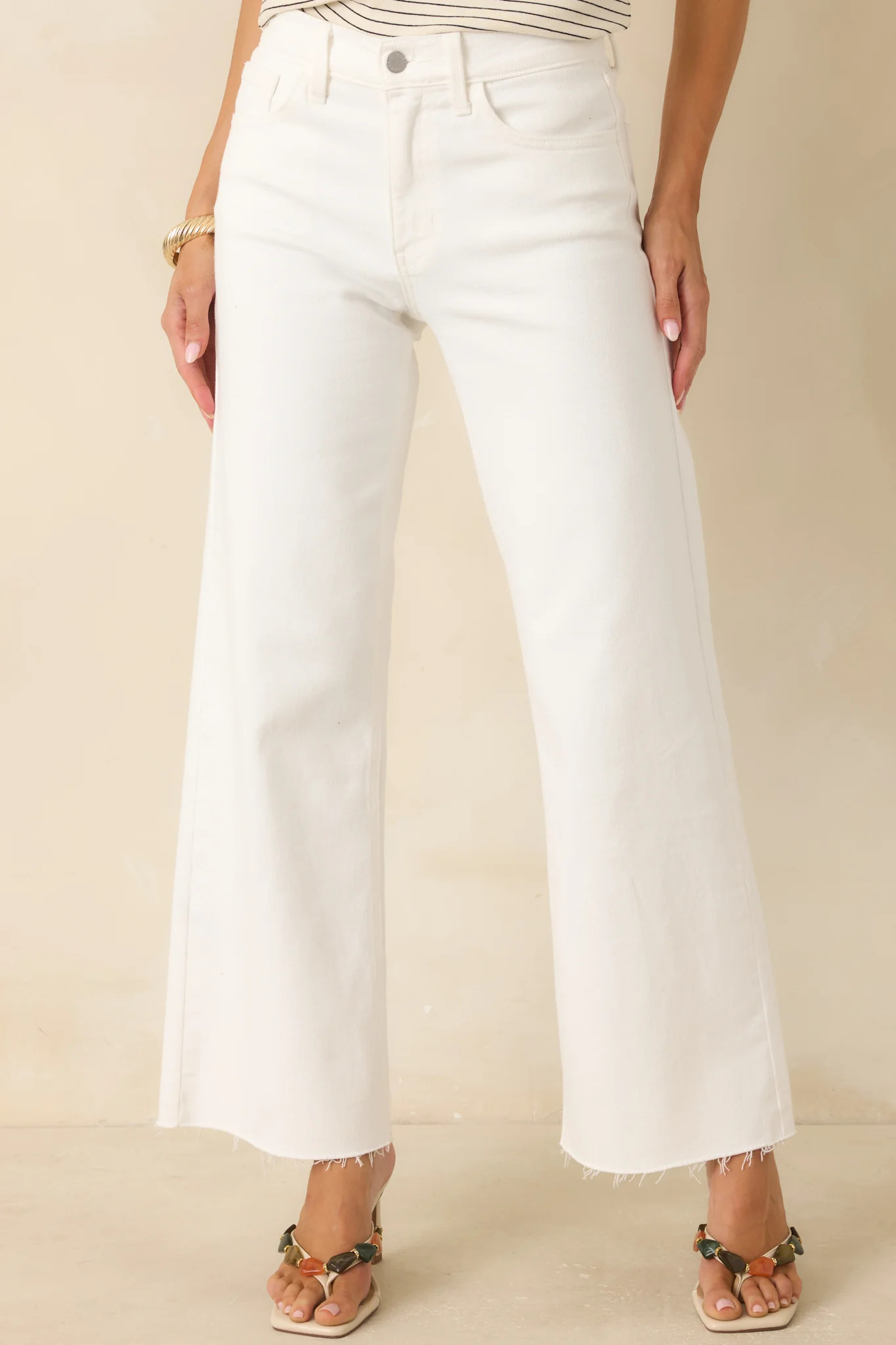 In The Countryside White Straight Leg Jeans | Red Dress