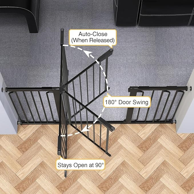 Cumbor 29.7-57" Extra Wide Baby Gate for Stairs, Mom's Choice Awards Winner-Dog Gate for Doorways... | Amazon (US)