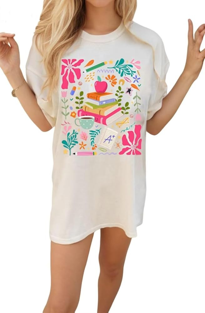 Teacher Life Shirt Womens Wildflowers Letter Teacher Plant Shirts Shirts Flowers Graphic Short Sl... | Amazon (US)