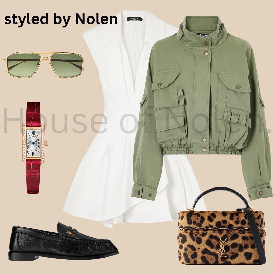 Spring 2026 Look 6. 

City streets, safari soul. 🖤
White meets utility, leopard meets loafer. Spring in New York hits different when your outfit does the talking.

:
#NYFW #NewYorkFashion #NYCStyle #NewYorkCity #NYCFashion #SpringStyle #SpringFashion2026 #OOTD #FashionFlatlay #LuxuryFashion #Balmain #SaintLaurent #YSL #Cartier #StreetStyle #FashionBlogger #StyleInspo #FashionLovers #OutfitOfTheDay #WhatIWear #FlatLayFashion #FashionEditorial #LuxuryLifestyle #SpringOOTD #FashionCommunity #StyleBlogger #FashionGram #CityStyle #ManhattanFashion #FashionDiaries

#LTKgrwm #LTKOver40 #LTKootd