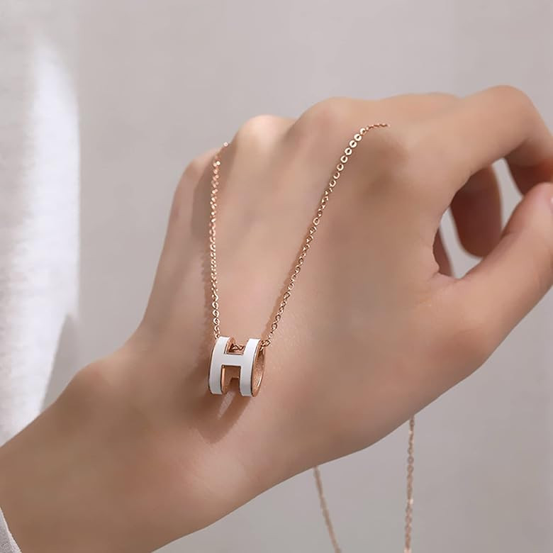 Yarpiany Classic Letter H Design 18K Gold Plated Girl Necklace Colorful Color Optional Women's Gi... | Amazon (US)