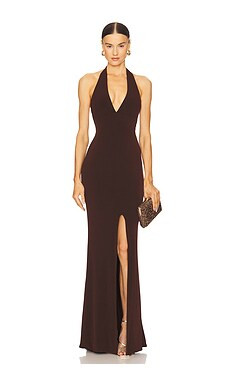Nookie Illegal Halter Gown in Chocolate from Revolve.com | Revolve Clothing (Global)
