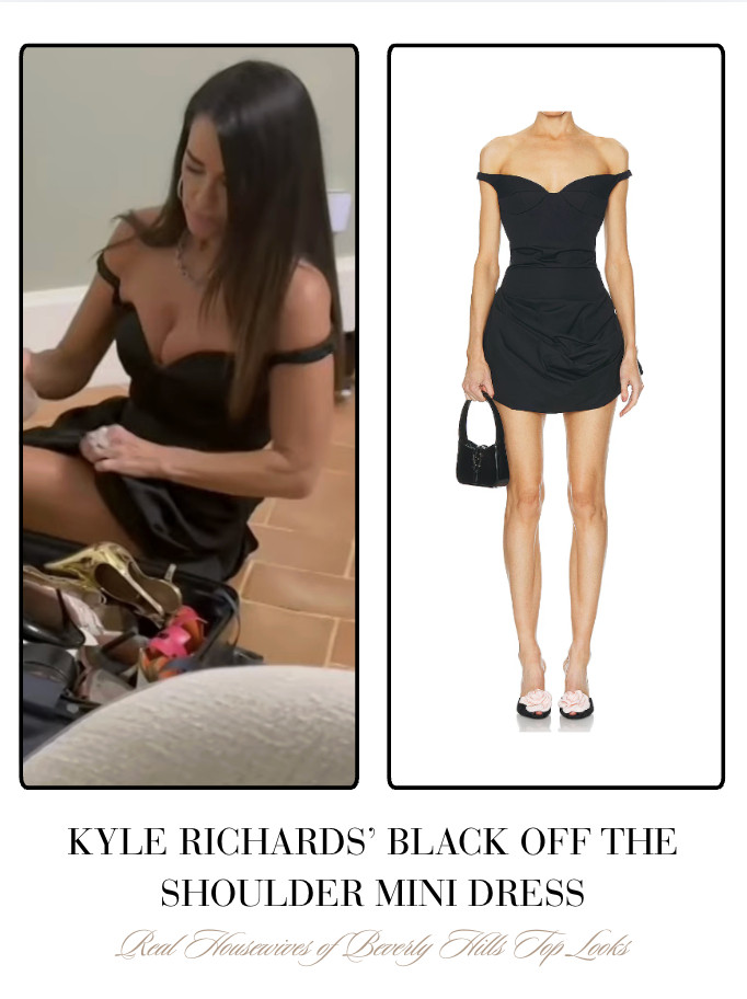 Kyle Richards' Black Off The Shoulder Mini Dress 

 