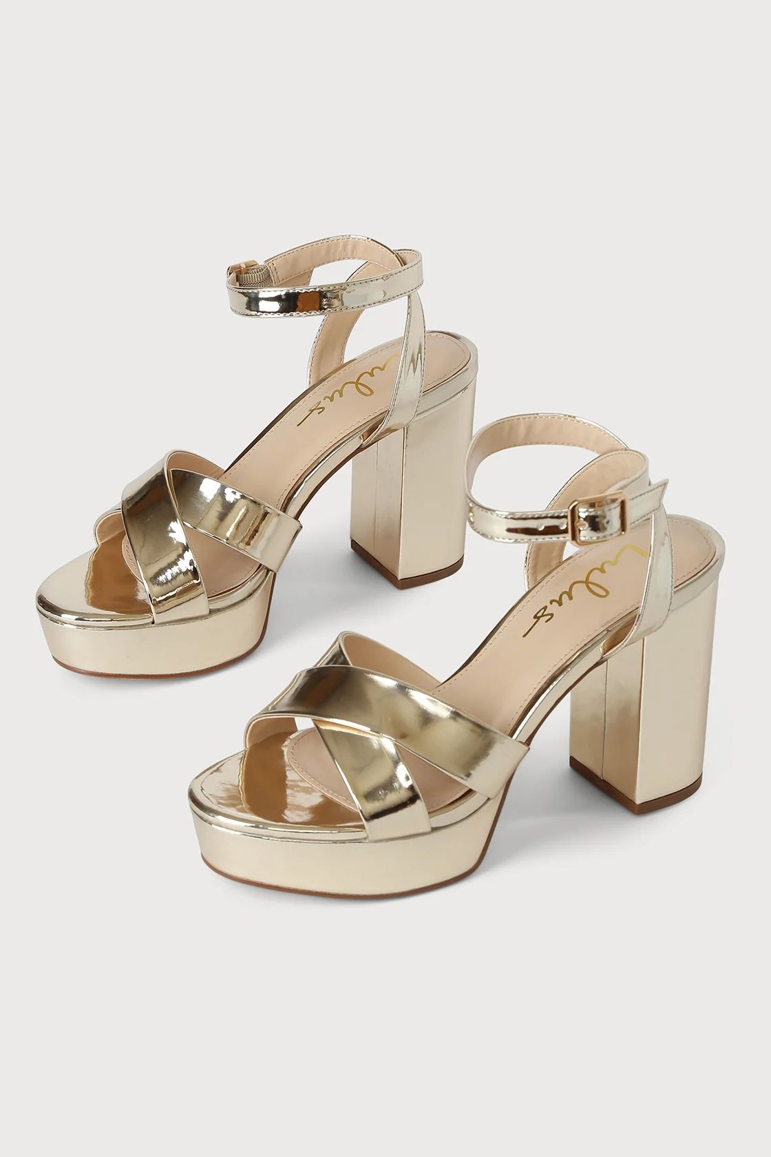 Selah Gold Ankle Strap Heels | Lulus (US)