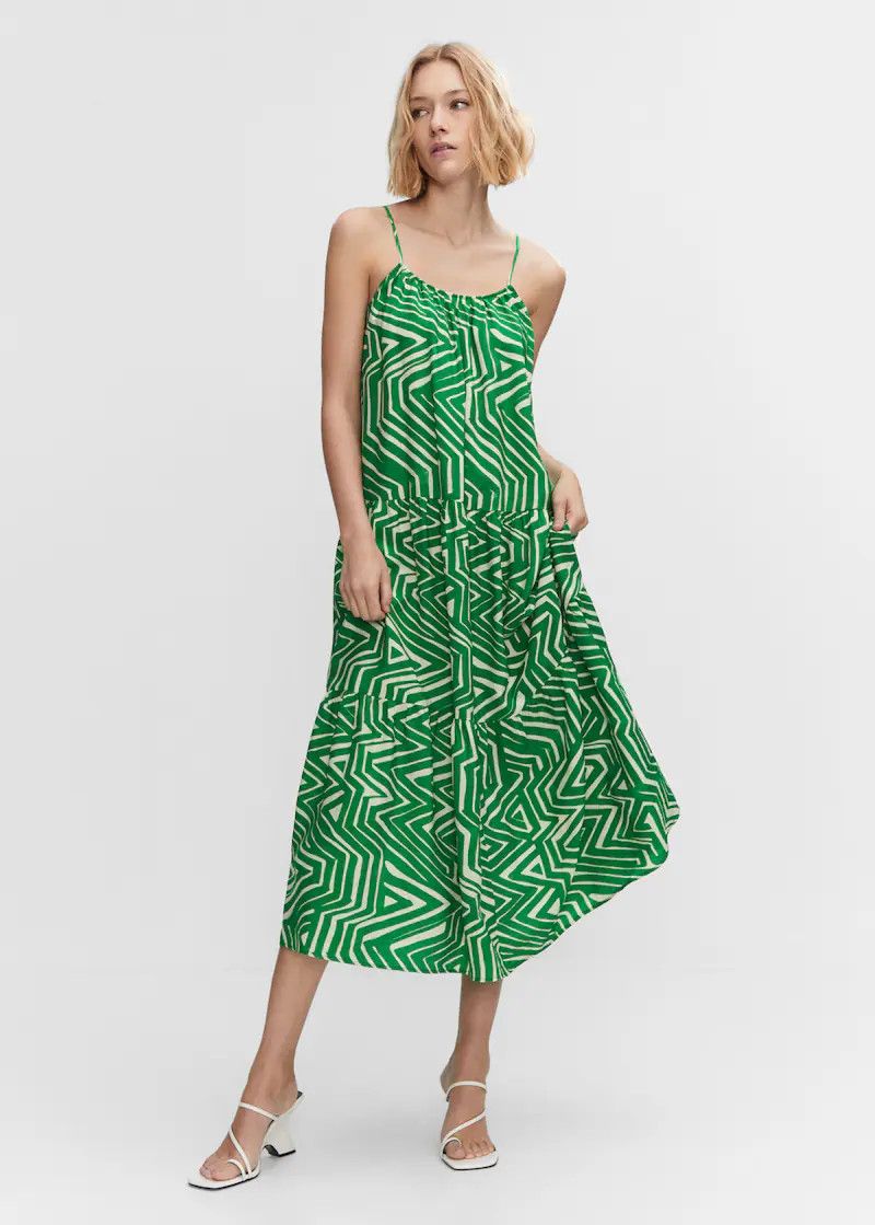 Printed long dress -  Women | Mango USA | MANGO (US)