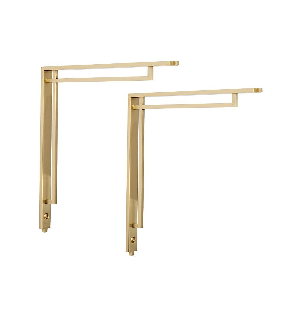 Stepped Shelf Bracket Set, 8"" - Aged Brass | Rejuvenation