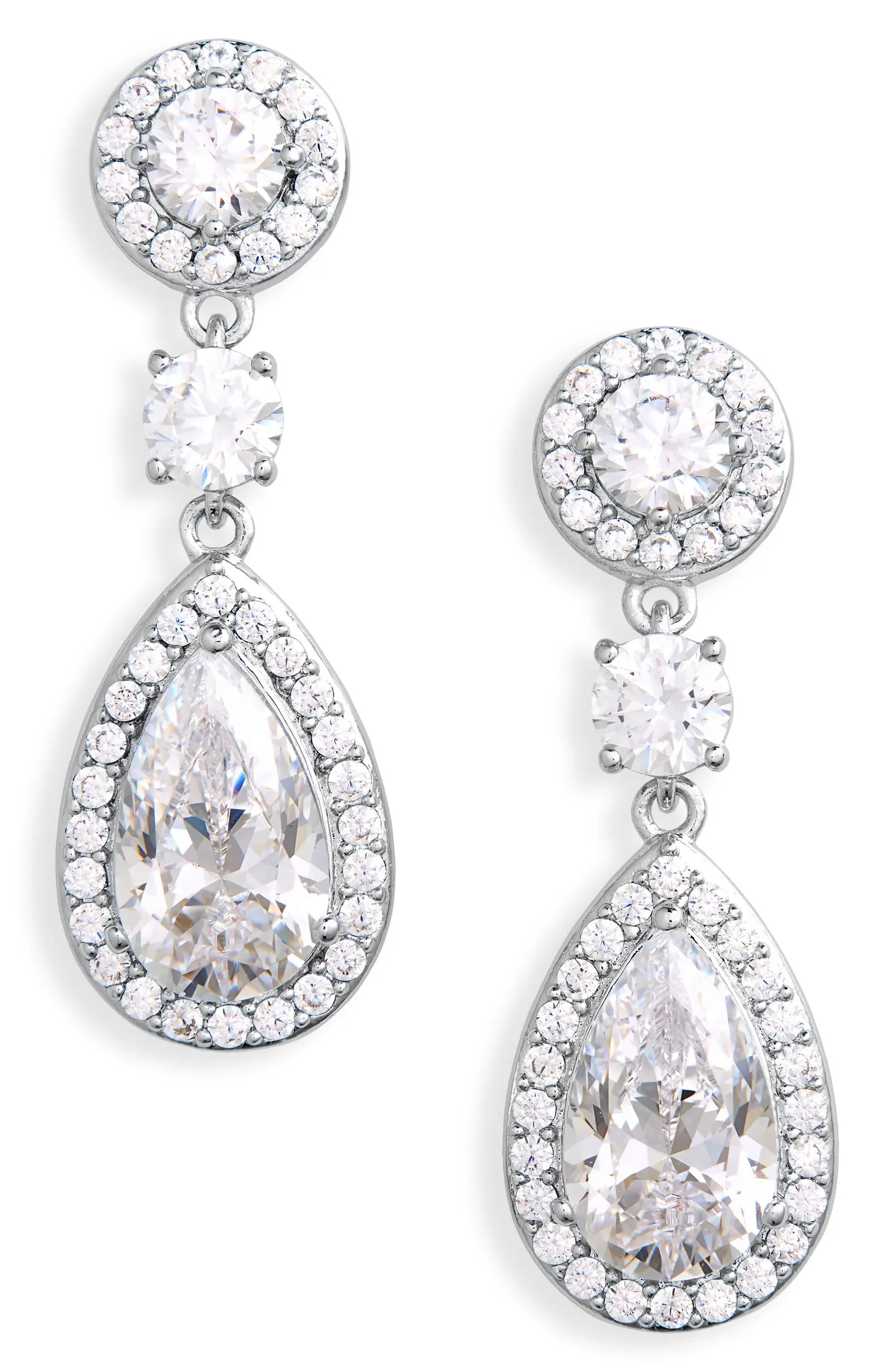 Nadri Cubic Zirconia Halo Drop Earrings | Nordstrom | Nordstrom