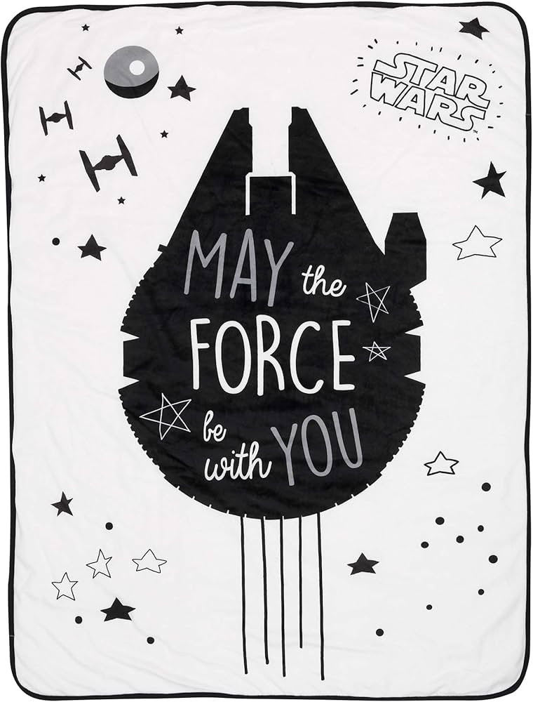 Lambs & Ivy Star Wars Millennium Falcon Baby Blanket - White | Amazon (US)