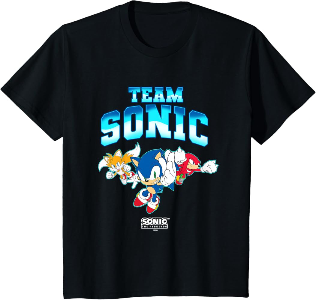 Sonic The Hedgehog Team Sonic Main Trio Epic Group Shot T-Shirt | Amazon (US)