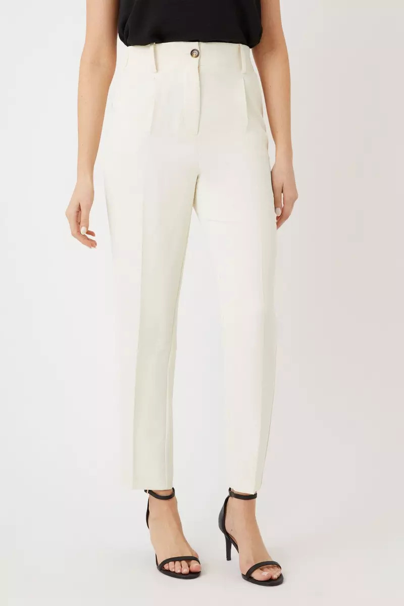 Ivory Elasticated Tapered Trousers | Debenhams UK