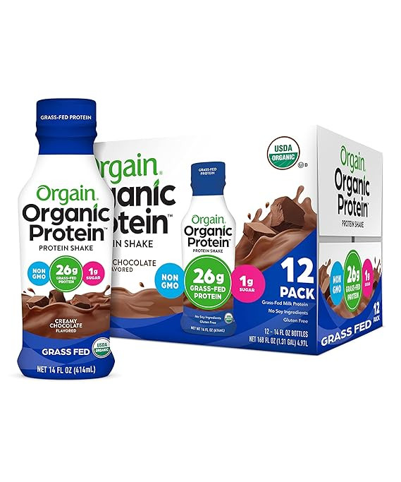 Amazon.com : Orgain Organic 26g Grass Fed Whey Protein Shake, Creamy Chocolate - Meal Replacement... | Amazon (US)
