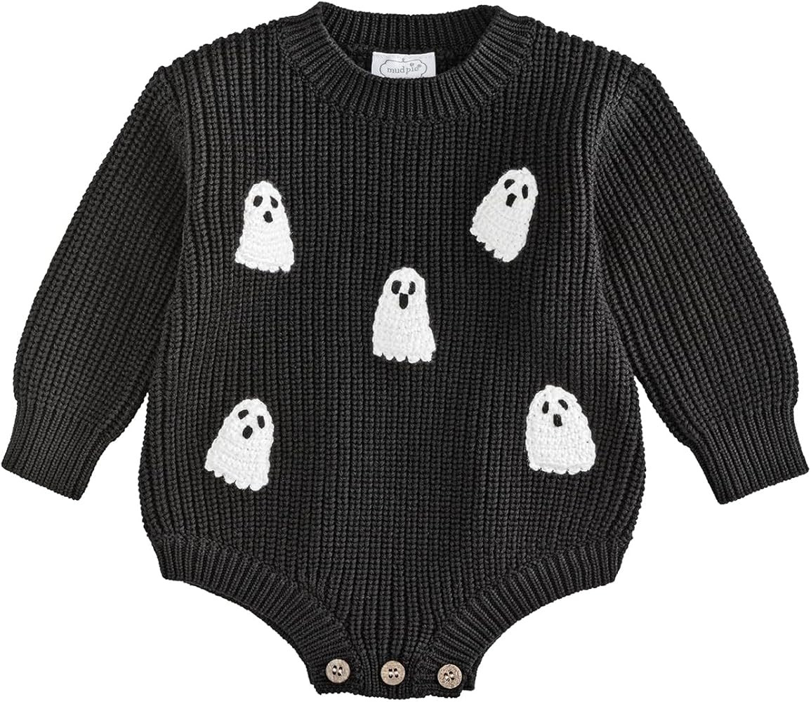 Mud Pie Baby Boys' Kids Baby Boy Halloween Ghost Sweater Bubble | Amazon (US)