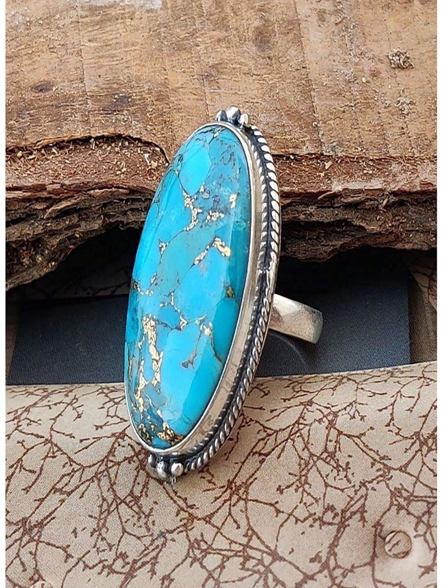 1pc Vintage European & American Style Turquoise Jewelry Ring For Men And Women | SHEIN