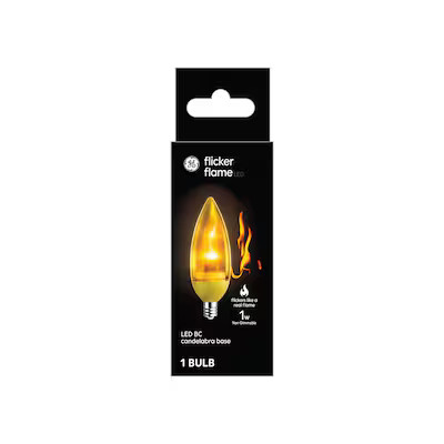 GE Flame Bulb 1-Watt EQ BC Warm Candlelight Candelabra Base (e-12) LED Decorative Light Bulb | Lowe's
