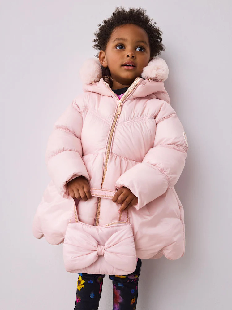 Baker by Ted Baker Shower Resistant Scallop Padded Coat With Detachable Bag | Next US