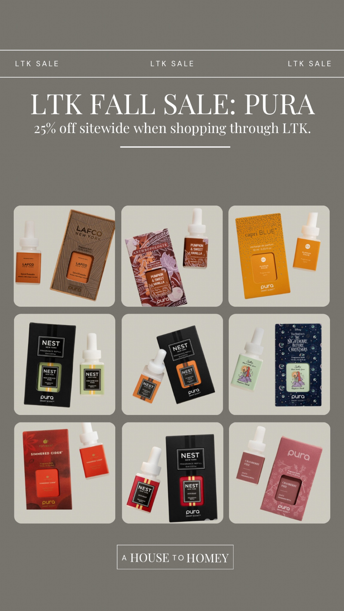 LTK FALL SALE! Pura - 25% Off Sitewide 

I linked all of their best selling fall scents here. My absolute favorites are pumpkin chai, simmered cider, spiced pomander, birchwood pine, holiday, & sally black amber spice.

P.S. you can also get a free Pura diffuser device on their website rn when you subscribe to 2 scents for 6 months!



#LTKSeasonal #LTKFallSale #LTKHome