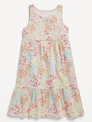 Sleeveless Jersey-Knit Printed Dress for Girls | Old Navy (US)