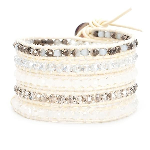 Smokey & White Crystals on Ivory | Victoria Emerson