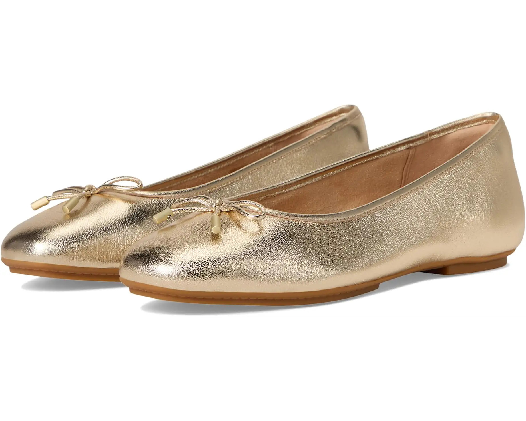 Women's FitFlop Delicato Bow Soft Metallic-Leather Ballet Flats | Zappos