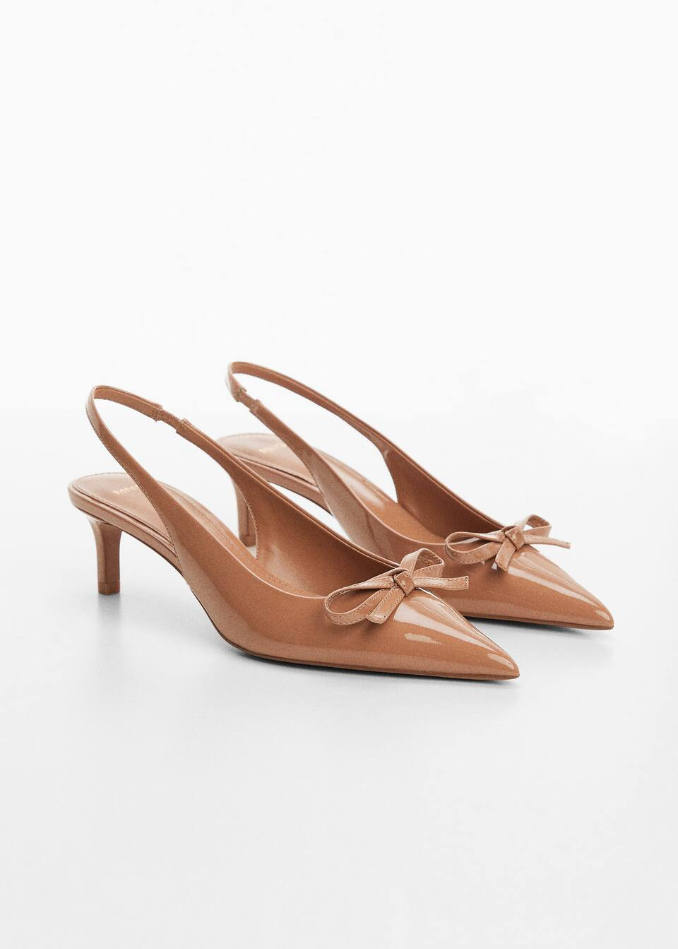 Patent leather slingback heeled shoe -  Women | Mango United Kingdom | MANGO (UK)
