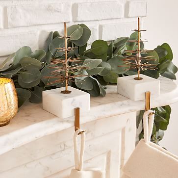 Modern Marble &amp; Brass Stocking Holder | West Elm (US)