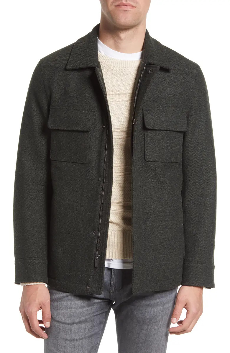 Boulder Water Resistant Wool Blend Shirt Jacket | Nordstrom
