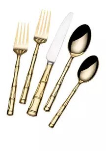 Bamboo Gold 20-Piece Flatware Set | Belk