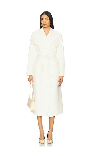 Mackage Double Face Long Wool Coat in Ivory. - size M | Revolve Clothing (Global)