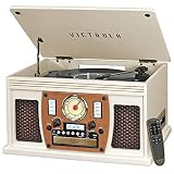 Victrola 8-in-1 Bluetooth Record Player & Multimedia Center, Built-in Stereo Speakers - Turntable... | Amazon (US)