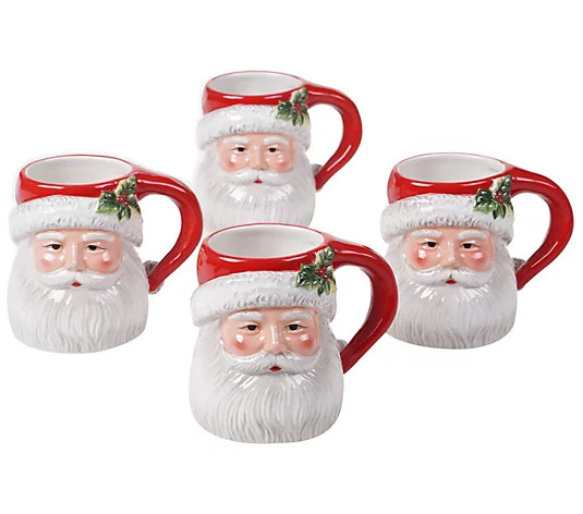 Magic Of Christmas Santa Mugs - Set of 4 - QVC.com | QVC