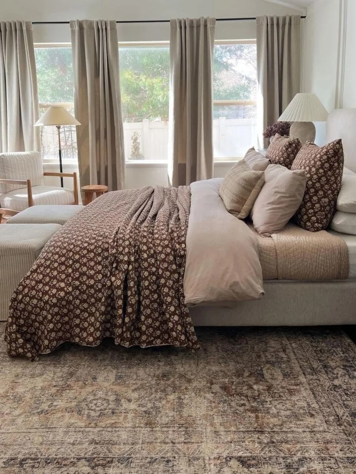 A And E Textiles House Kantha Quilt, Bohemian Floral, Twin, Queen, King | Walmart (US)