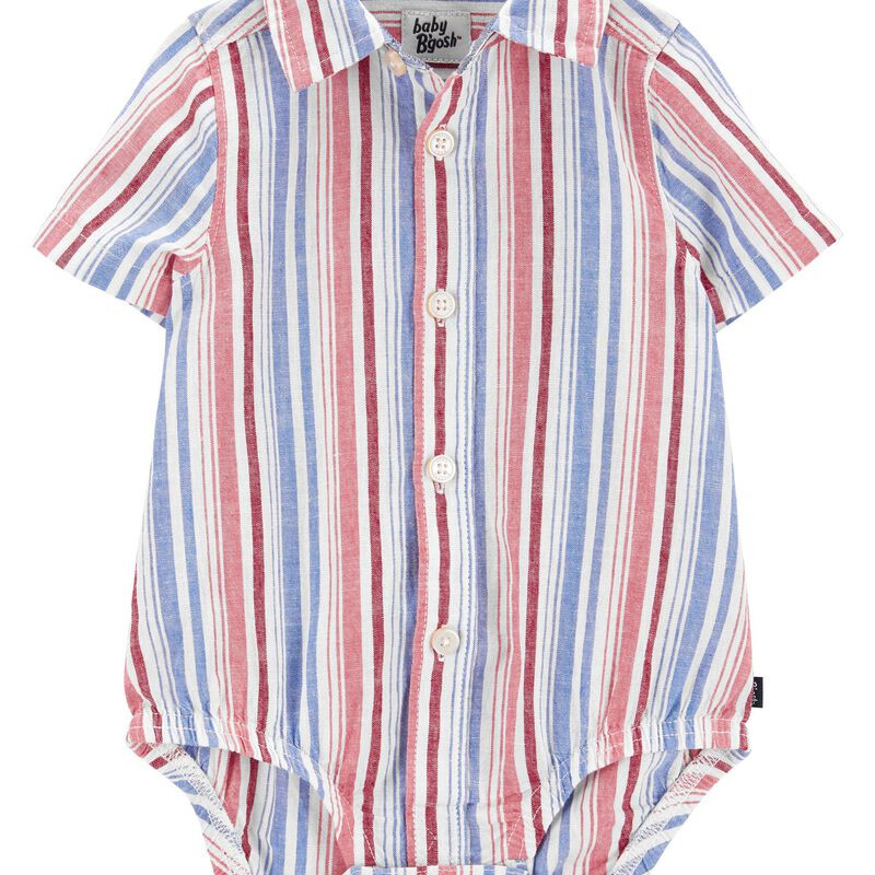 Baby Striped Button-Front Bodysuit | Carter's