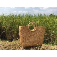 Handwoven Water Hyacinth Beach Bag Thai Artisan Tote | Etsy (US)