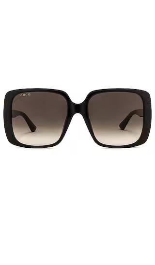 Lines Square Sunglasses in Shiny Black & Grey Gradient | Revolve Clothing (Global)