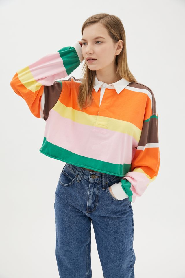 UO Jefferson Cropped Rugby Shirt | Urban Outfitters (US and RoW)