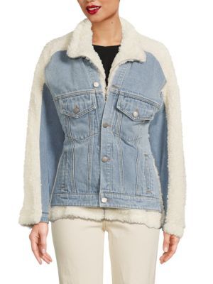 Faux Shearling Denim Jacket | Saks Fifth Avenue OFF 5TH