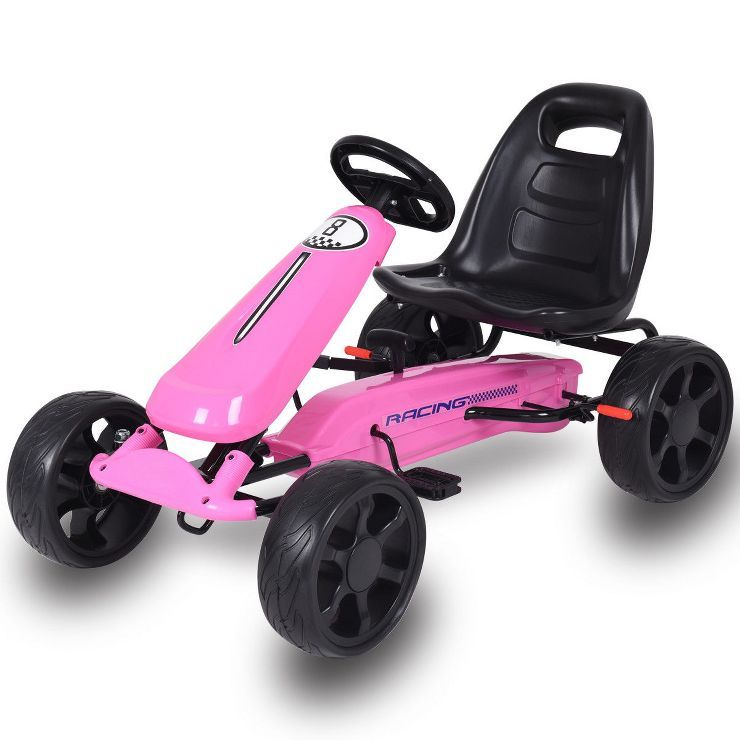 Go Kart Kids Ride On Car Pedal Powered 4 Wheel Racer Stealth Outdoor Toy Pink | Target