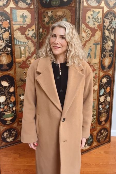 As I’ve mentioned I have stocked up on a few new winter coats recently and this one is a fave. I was looking for an oversized menswear camel coat and I found the perfect one! I am wearing a size small for reference. 

#LTKstyletip #LTKover40 #LTKSeasonal